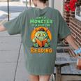 Halloween Teacher Librarian Monster Reading Books Men Women Kids Women's Comfort Colors T-Shirt Back Print Moss Halloween Teacher Librarian Monster Reading Books Men Women Kids Women's Comfort Colors T-Shirt Back Print Moss