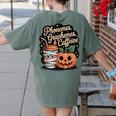 Halloween Teacher Phonemes Graphemes Caffeine Coffee Lover Women's Comfort Colors T-Shirt Back Print Moss Halloween Teacher Phonemes Graphemes Caffeine Coffee Lover Women's Comfort Colors T-Shirt Back Print Moss