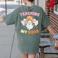 Halloween Teacher Teaching My Boos Costume Teacher Men Women Women's Comfort Colors T-Shirt Back Print Moss