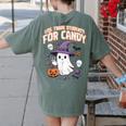 Halloween Teacher Trade Students For Candy Costume Women Women's Comfort Colors T-Shirt Back Print Moss Halloween Teacher Trade Students For Candy Costume Women Women's Comfort Colors T-Shirt Back Print Moss