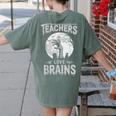 Halloween Teacher Tshirts Zombie Teachers Love Brains Women's Comfort Colors T-Shirt Back Print Moss Halloween Teacher Tshirts Zombie Teachers Love Brains Women's Comfort Colors T-Shirt Back Print Moss