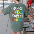 Happy 100th Day Of School 100 Days Of School Teacher Student Women's Comfort Colors T-Shirt Back Print Moss