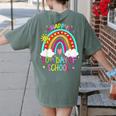 Happy 50th Days Of School Rainbow Teacher 50 Days Smarter Women's Comfort Colors T-Shirt Back Print Moss Happy 50th Days Of School Rainbow Teacher 50 Days Smarter Women's Comfort Colors T-Shirt Back Print Moss