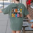 Happy First Day Of School PE Teacher Life Back To School Women's Comfort Colors T-Shirt Back Print Moss Happy First Day Of School PE Teacher Life Back To School Women's Comfort Colors T-Shirt Back Print Moss
