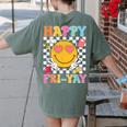 Happy Fri-Yay Groovy Teacher Friday Weekend Fri Yay Women's Comfort Colors T-Shirt Back Print Moss Happy Fri-Yay Groovy Teacher Friday Weekend Fri Yay Women's Comfort Colors T-Shirt Back Print Moss