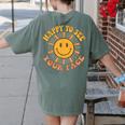 Happy To See Your Face Retro Happy Teacher Back To School Women's Comfort Colors T-Shirt Back Print Moss