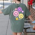 Happy To See Your Face Teacher Flower Back To School Women's Comfort Colors T-Shirt Back Print Moss