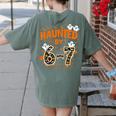 Haunted By 6-7 Halloween Math Teacher Joke Women's Comfort Colors T-Shirt Back Print Moss Haunted By 6-7 Halloween Math Teacher Joke Women's Comfort Colors T-Shirt Back Print Moss