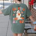 Haunted By 67 Boo Ghost Teacher 6 7 Halloween Costume Women's Comfort Colors T-Shirt Back Print Moss Haunted By 67 Boo Ghost Teacher 6 7 Halloween Costume Women's Comfort Colors T-Shirt Back Print Moss