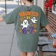 Haunted 67 Ghost Math Teacher Halloween Costume Math Pun Women's Comfort Colors T-Shirt Back Print Moss Haunted 67 Ghost Math Teacher Halloween Costume Math Pun Women's Comfort Colors T-Shirt Back Print Moss
