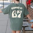 Haunted By 67 Teacher Halloween 6 7 Shirt Women's Comfort Colors T-Shirt Back Print Moss