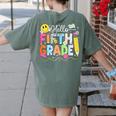 Hello Fifth Grade Team 5th Grade Back To School Teacher Kids Women's Comfort Colors T-Shirt Back Print Moss
