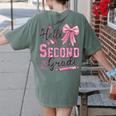 Hello Second Grade First Day Of School Coquette Teacher Girl Women's Comfort Colors T-Shirt Back Print Moss Hello Second Grade First Day Of School Coquette Teacher Girl Women's Comfort Colors T-Shirt Back Print Moss
