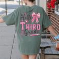 Hello Third Grade First Day Of School Coquette Teacher Girl Women's Comfort Colors T-Shirt Back Print Moss