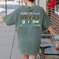 Helping Little Minds Grow One Phoneme At A Time Teacher Women's Comfort Colors T-Shirt Back Print Moss