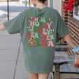 In My Holly Xmas Jolly Teacher Era Teacher Vibes Christmas For Men Women Kids Women's Comfort Colors T-Shirt Back Print Moss