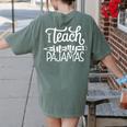 Homeschool Mom Teacher I Teach In My Pajamas For Women Women's Comfort Colors T-Shirt Back Print Moss