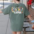 Hot All Superheroes Wear Capes Cute Teacher End Of School Women's Comfort Colors T-Shirt Back Print Moss Hot All Superheroes Wear Capes Cute Teacher End Of School Women's Comfort Colors T-Shirt Back Print Moss
