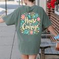 House Of Courage Flowers RCA School Teacher Student Tee Women's Comfort Colors T-Shirt Back Print Moss
