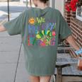 We Are Hungry For Learning Teacher Life Back To School Women's Comfort Colors T-Shirt Back Print Moss