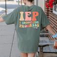 IEP I Encourage Progress Special Education Teacher Graphics Women's Comfort Colors T-Shirt Back Print Moss IEP I Encourage Progress Special Education Teacher Graphics Women's Comfort Colors T-Shirt Back Print Moss