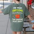 I'm That Awesome Paraeducator Teacher Women's Comfort Colors T-Shirt Back Print Moss