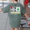 I'm Working For Christmas Break 5 Stars Christmas Teacher Women's Comfort Colors T-Shirt Back Print Moss