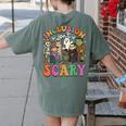 Inclusion Isn't Scary Ghost Mummy Halloween SLP Sped Teacher Women's Comfort Colors T-Shirt Back Print Moss Inclusion Isn't Scary Ghost Mummy Halloween SLP Sped Teacher Women's Comfort Colors T-Shirt Back Print Moss