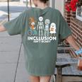 Inclusion Isn't Scary SLP Halloween Costume Sped Teacher Women's Comfort Colors T-Shirt Back Print Moss Inclusion Isn't Scary SLP Halloween Costume Sped Teacher Women's Comfort Colors T-Shirt Back Print Moss