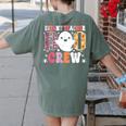 Infant Teacher Boo Crew Halloween Costume Women's Comfort Colors T-Shirt Back Print Moss