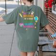 The Influence Of A Good Teacher Can Never Be Erased Quote Women's Comfort Colors T-Shirt Back Print Moss