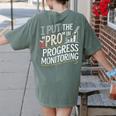 Intervention Teacher Progress Monitoring Intervention Women's Comfort Colors T-Shirt Back Print Moss