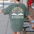 Intervention Teacher Reading Intervention Women's Comfort Colors T-Shirt Back Print Moss Intervention Teacher Reading Intervention Women's Comfort Colors T-Shirt Back Print Moss