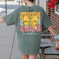Interventionist Teacher Groovy Coquette Bow Back To School Women's Comfort Colors T-Shirt Back Print Moss