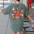 It's A Bootiful Day For Learning Cute Teacher Halloween Women's Comfort Colors T-Shirt Back Print Moss