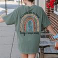 Its A Good Day To Teach Tiny Musicians Music Teacher Rainbow Women's Comfort Colors T-Shirt Back Print Moss