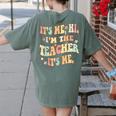 It's Me Hi I'm The Teacher It's Me Groovy Teacher Women's Comfort Colors T-Shirt Back Print Moss It's Me Hi I'm The Teacher It's Me Groovy Teacher Women's Comfort Colors T-Shirt Back Print Moss