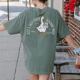 Just A Silly Goose Teaching Math Teacher Back To School Women's Comfort Colors T-Shirt Back Print Moss