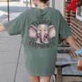 Just a Teacher Who Loves Elephants Elephant Lover Educator Women's Comfort Colors T-Shirt Back Print Moss