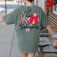 K Is For Kindergarten Teacher Coquette Bow Back To School Women's Comfort Colors T-Shirt Back Print Moss