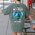 Be Kind Dolphin Autism Awareness Back To School Teacher Men Women Kids Women's Comfort Colors T-Shirt Back Print Moss