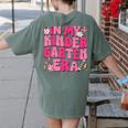 In My Kindergarten Era Girl Back To School Kinder Teacher Women's Comfort Colors T-Shirt Back Print Moss