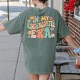 In My Kindergarten Era Retro Back To School Teacher Student Women's Comfort Colors T-Shirt Back Print Moss