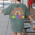 Kindergarten Rainbow Girls Boys Teacher Team Kinder Squad Women's Comfort Colors T-Shirt Back Print Moss Kindergarten Rainbow Girls Boys Teacher Team Kinder Squad Women's Comfort Colors T-Shirt Back Print Moss