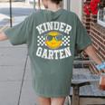 Kindergarten Teacher First Day Of Kinder Back To School Women's Comfort Colors T-Shirt Back Print Moss Kindergarten Teacher First Day Of Kinder Back To School Women's Comfort Colors T-Shirt Back Print Moss