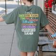 I Am A Kindergarten Teacher Shirt Creative Women's Comfort Colors T-Shirt Back Print Moss