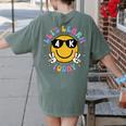 Lets Learn Today Shirt Smile Face 4K Teacher Back To School Women's Comfort Colors T-Shirt Back Print Moss