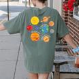Learning Is Out Of This World Science Teacher Planets Women's Comfort Colors T-Shirt Back Print Moss