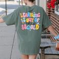 Learning Is Out Of This World Solar System Science Teacher Women's Comfort Colors T-Shirt Back Print Moss