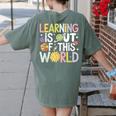 Learning Is Out Of This World Space Teacher Cute Groovy Women's Comfort Colors T-Shirt Back Print Moss Learning Is Out Of This World Space Teacher Cute Groovy Women's Comfort Colors T-Shirt Back Print Moss